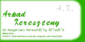 arpad kereszteny business card